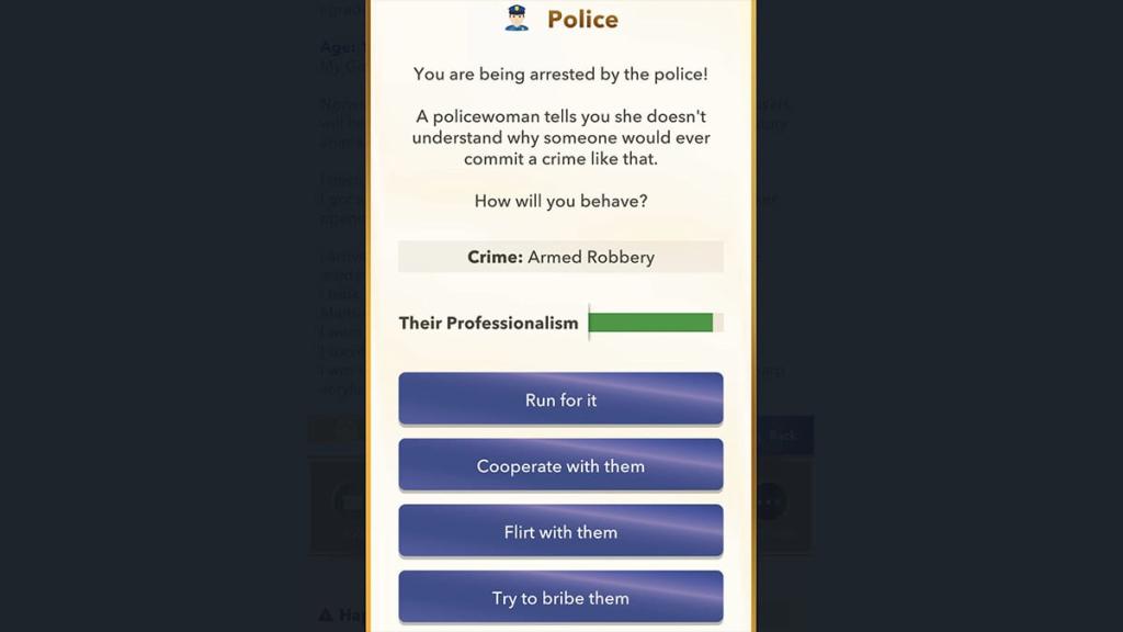 encounter the police in BitLife