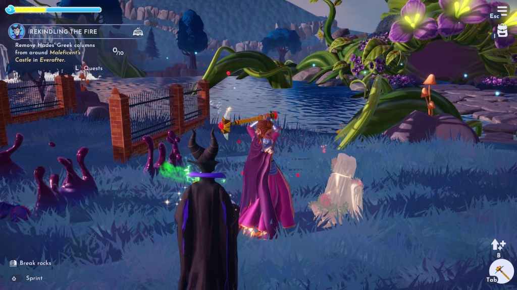 Hitting and breaking a greek column in disney dreamlight valley