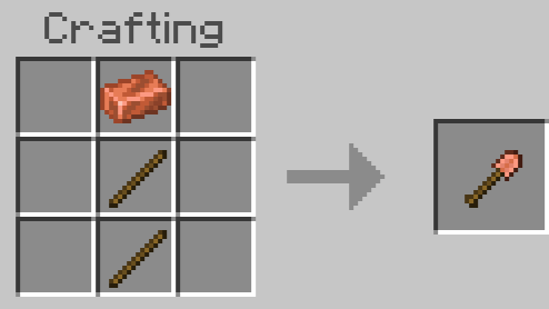Copper shovel recipe in minecraft