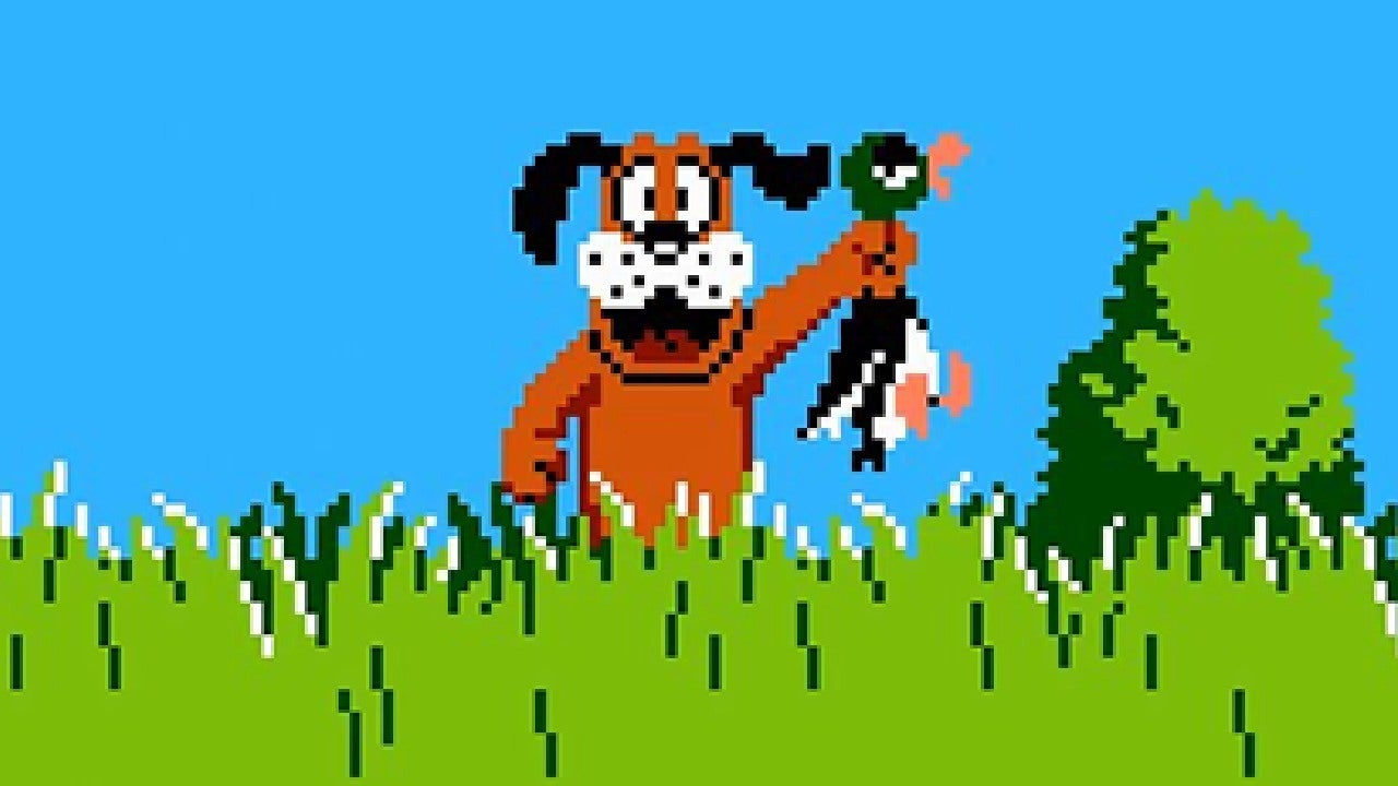 duck hunt dog pixel art