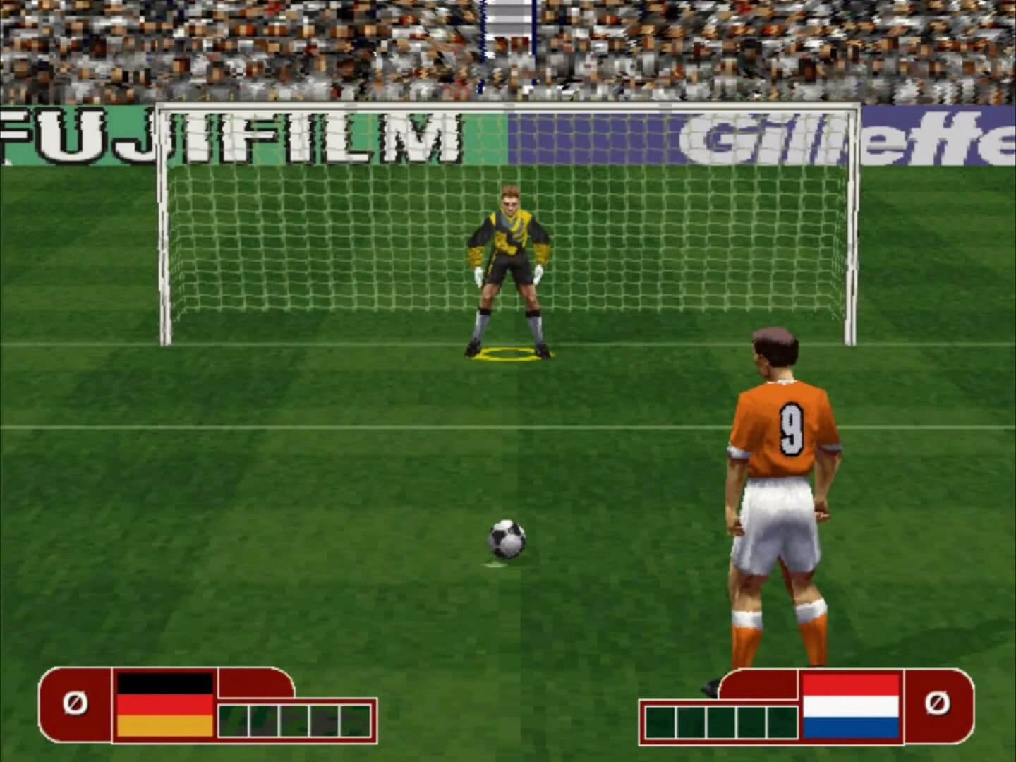 A penalty shootout in FIFA RTWC 98