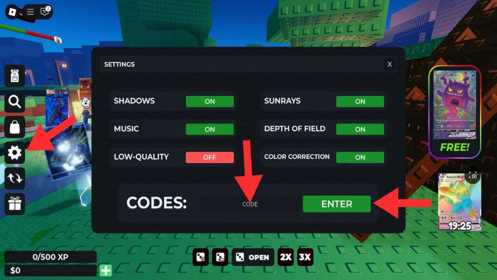 How to redeem TCG Pack RNG codes