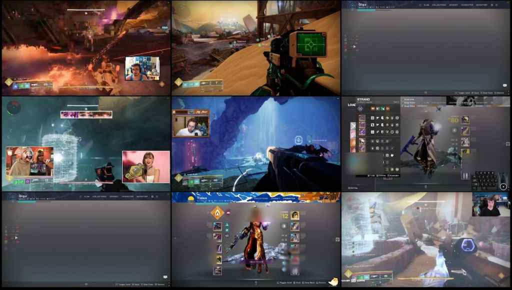 Destiny 2 Raid Race 9 screens at once