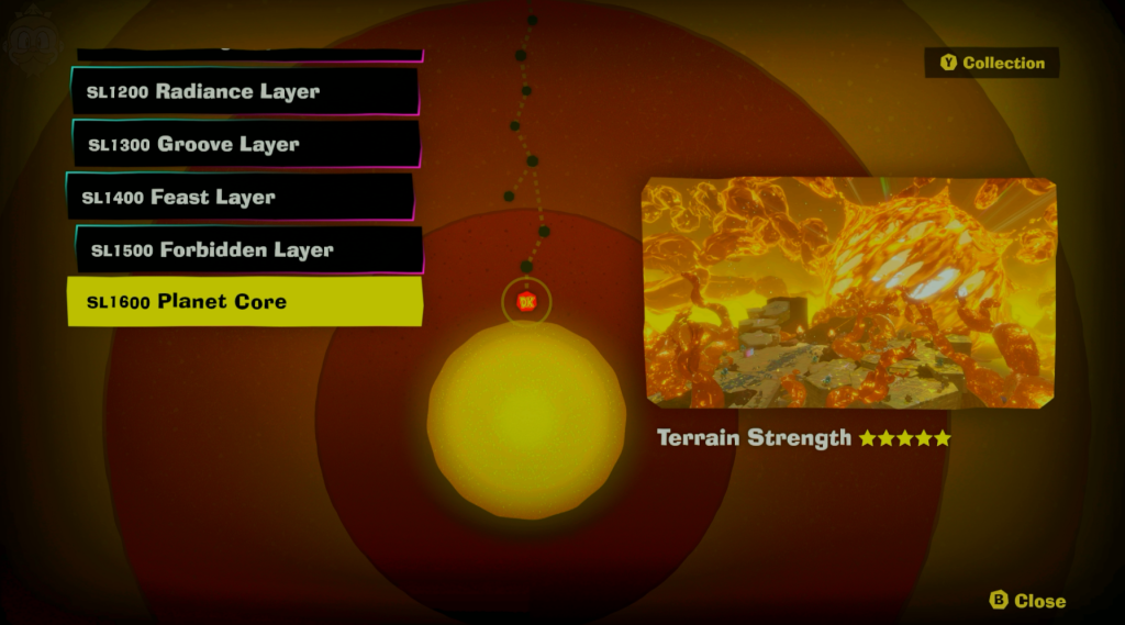 planet core map screen