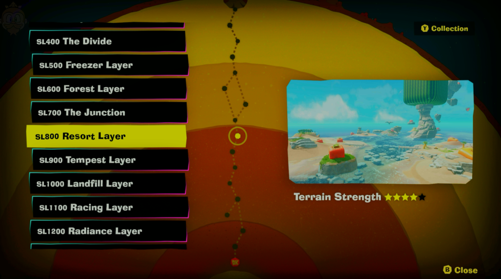 resort layer map screen