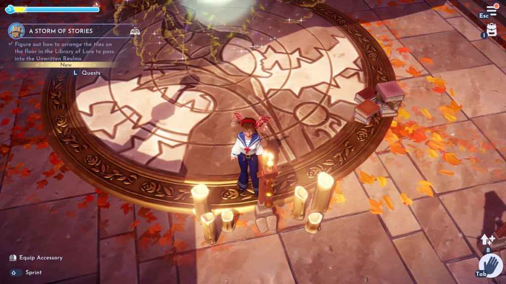 Standing on maleficent tile puzzle in DDV