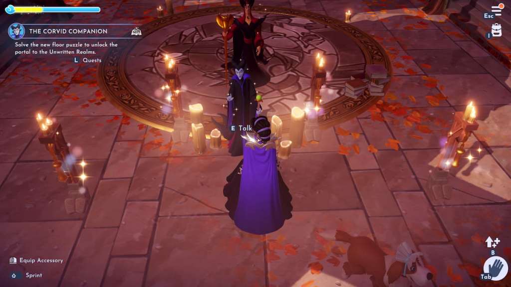 Looking at four posts around a tile puzzle in disney dreamlight valley