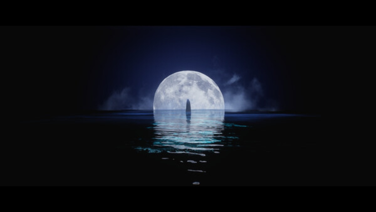 The ghost with the moon behind it in Luto