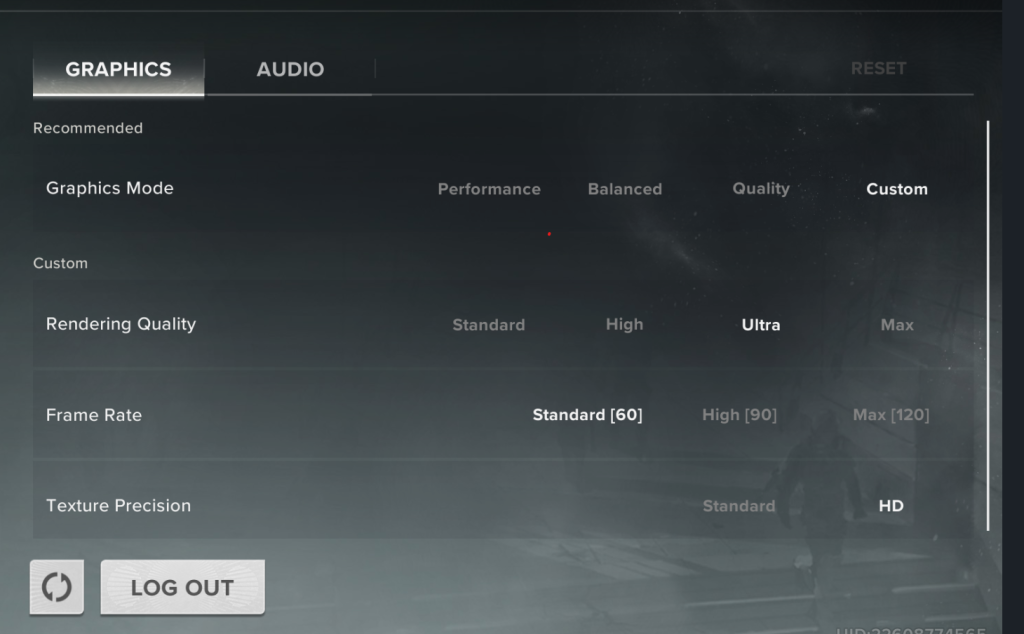 Destiny Rising graphics settings inside the game