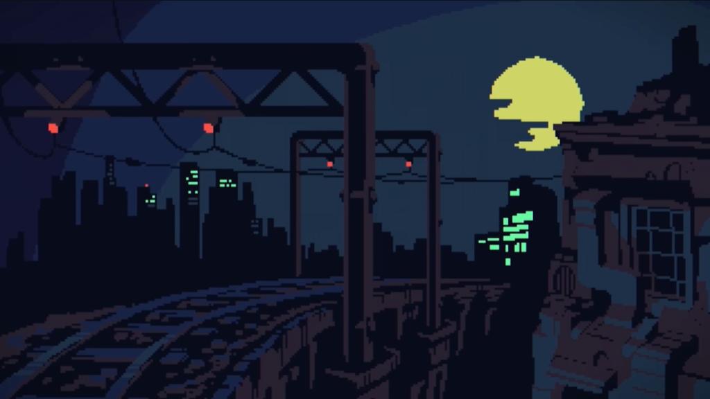 Train track wide establishing shot