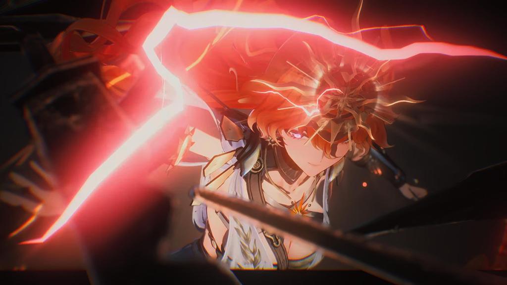 Augusta performing her Liberation in Wuthering Waves.