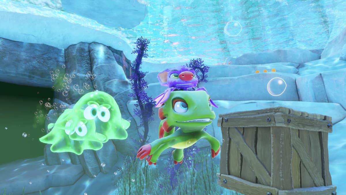 Yooka-Replaylee swimming gameplay