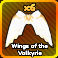 Wings of the Valkyrie gear from Anime Rangers X Roblox experience.