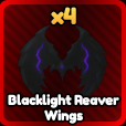 Blacklight Reaver Wings from Anime Rangers X Roblox experience.