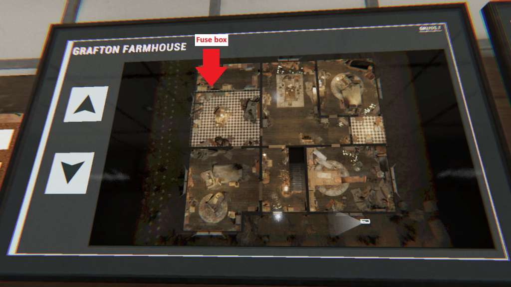 Fuse box marked on map in phasmophobia