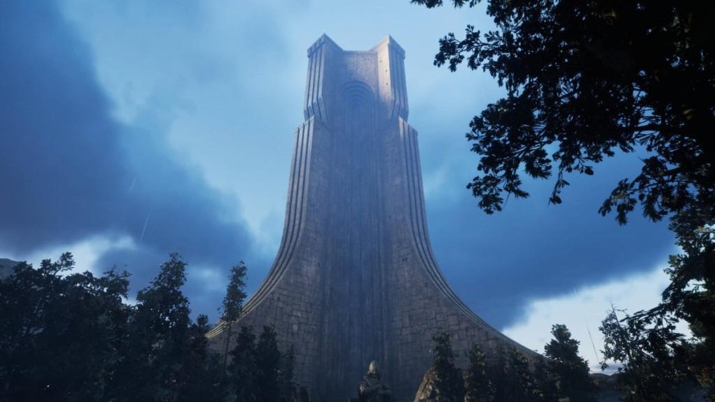 A massive tower in Hell is Us.