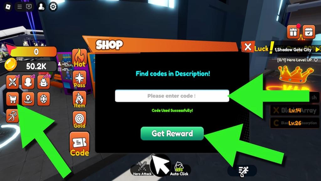 How to redeem Arise Shadow Hunt codes