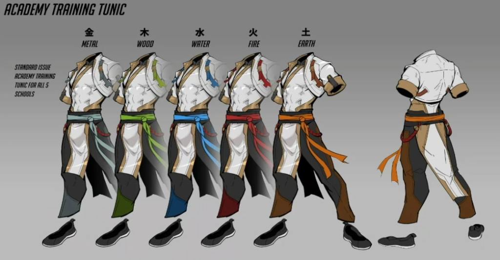 Wuyang OW2 Wuxing Academy school uniforms