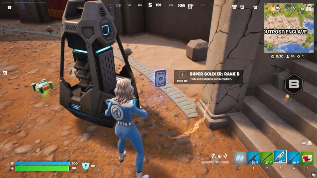 Looking at a dropped boon in fortnite