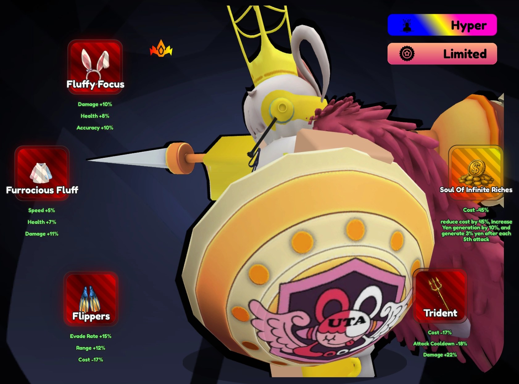 Best build for Lullaby (Domination) unit for the Swarm Event stages in the Anime Rangers X Roblox experience.