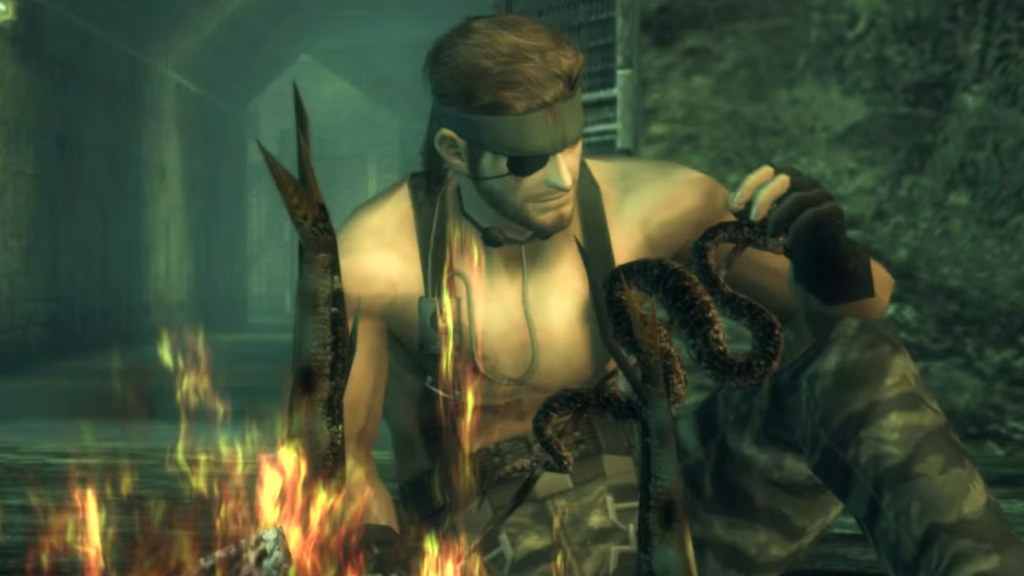 Snake eating a snake in MGS3