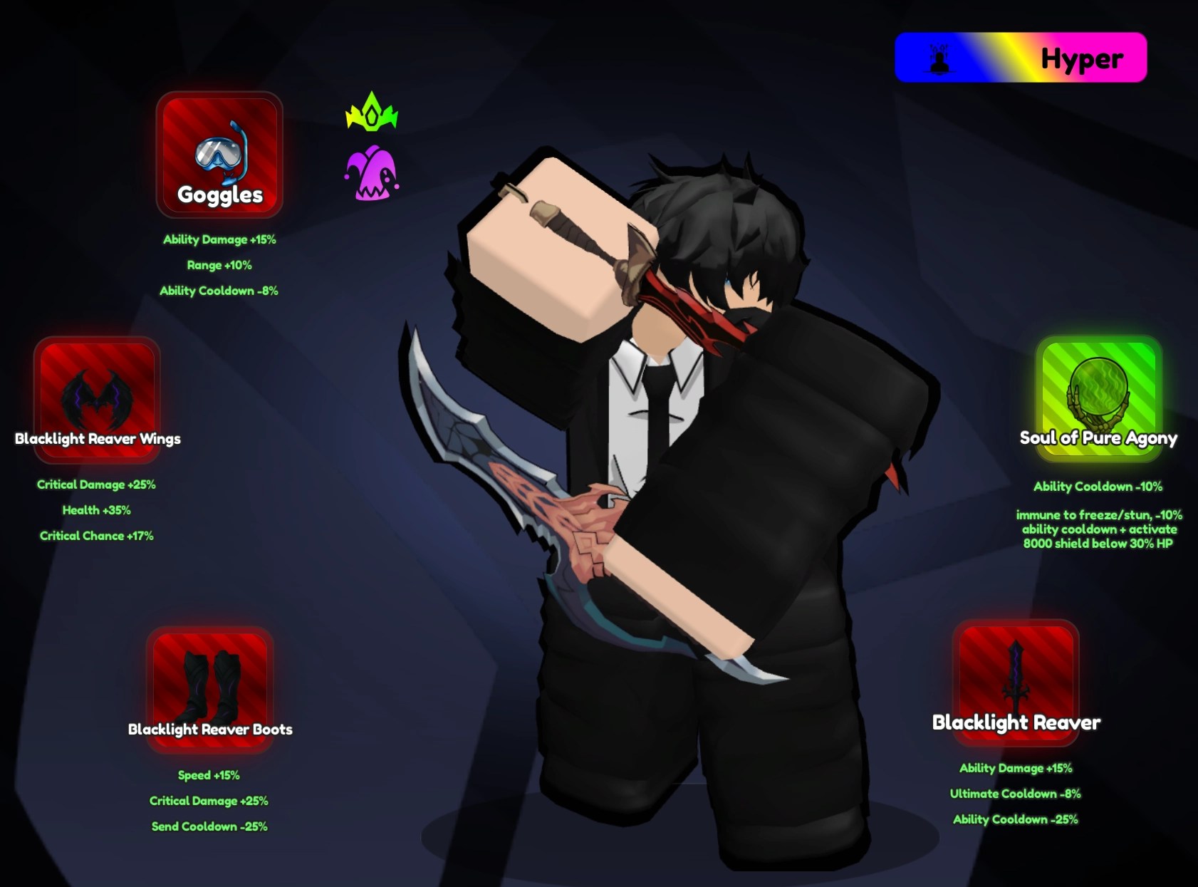 Best build for Shadow Monarch (Evo) unit for the Swarm Event stages in the Anime Rangers X Roblox experience.