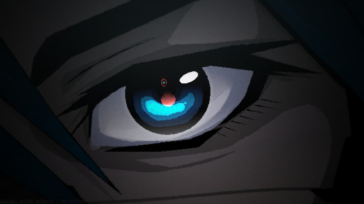 Elster's eye watching intently at the camera in SIGNALIS.