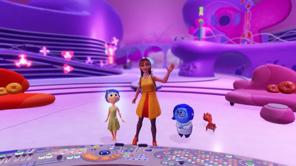 Standing with joy and sadness in headquarters in disney dreamlight valley