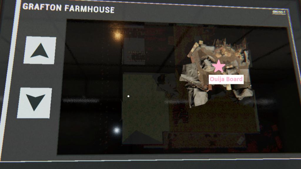 The third floor of grafton farmhouse with cursed item locations marked in phasmophobia