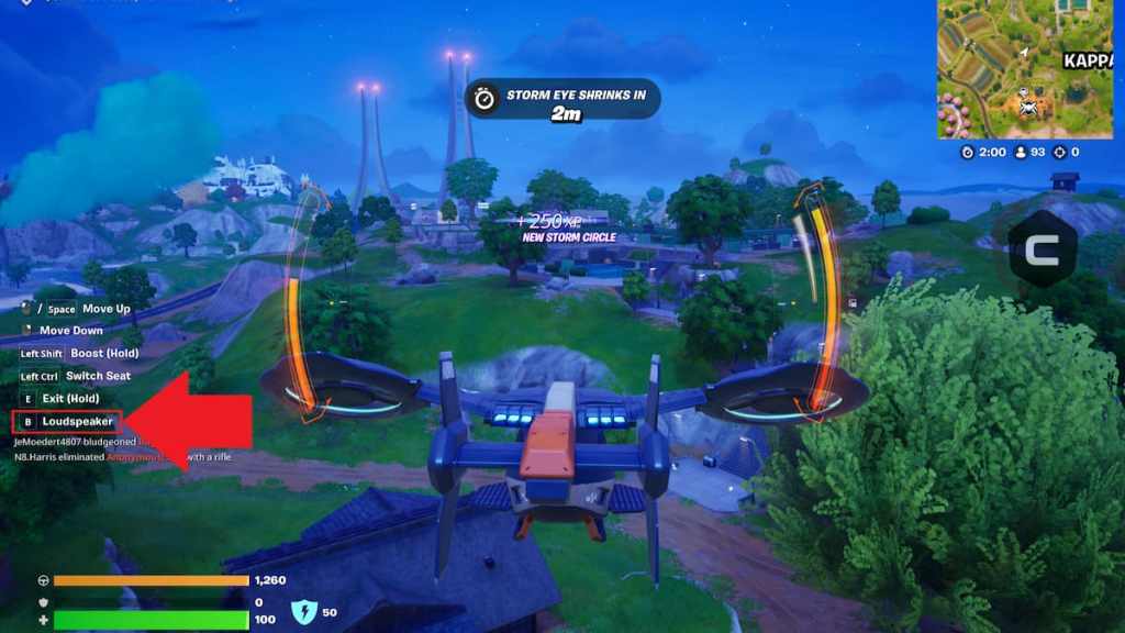 Hammerhead choppa loudspeaker marked in fortnite