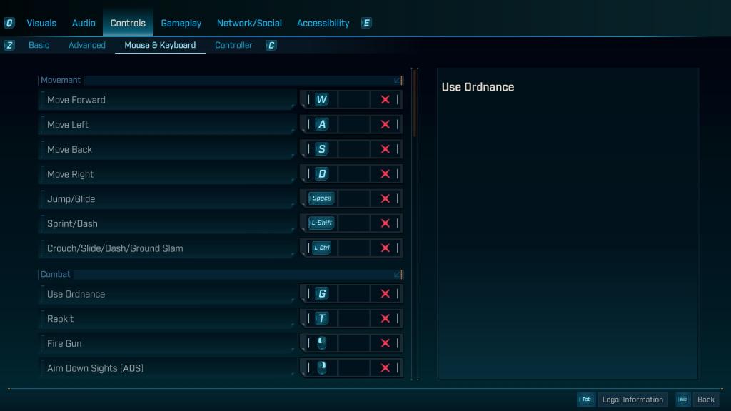 PC default controls for Borderlands 4