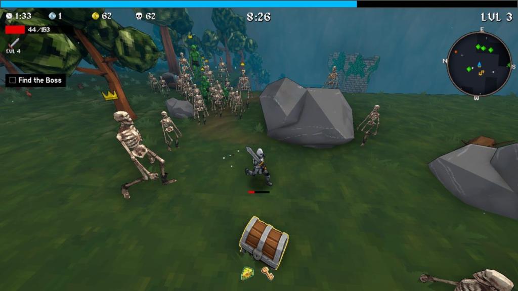 Players running from enemies in Megabonk