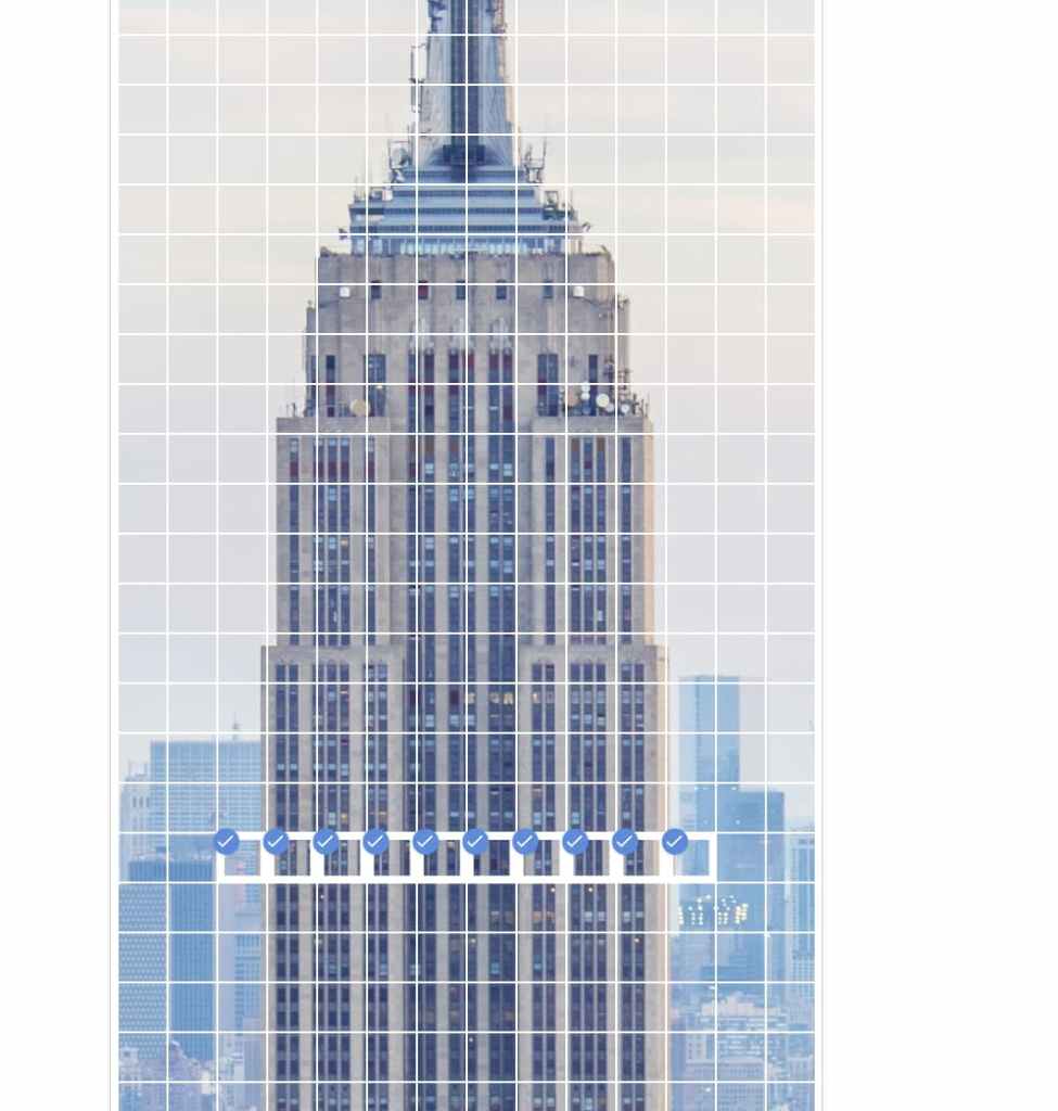 The Empire State Building, as shown in the 46th level of I'm Not  a Robot, and all of the squares on the 64th floor are selected.