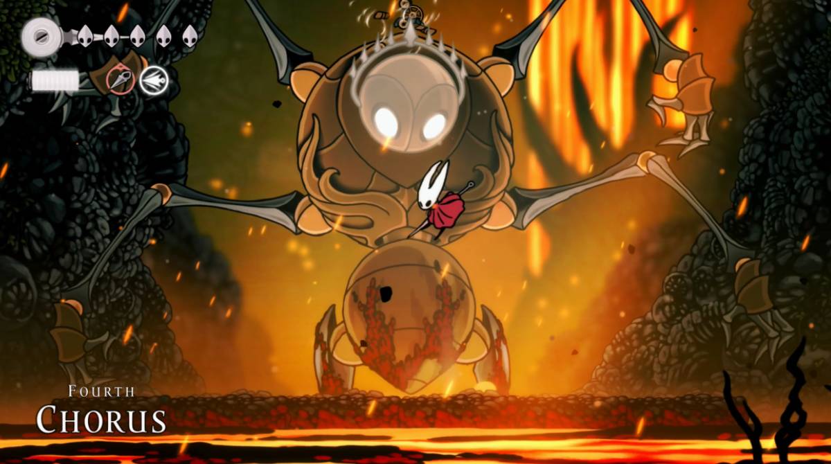 Hollow Knight: Silksong - Hornet enters a room with the boss called the Fourth Chorus