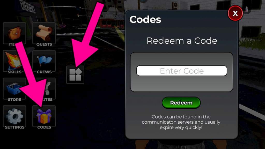 How to redeem Crashouts codes.