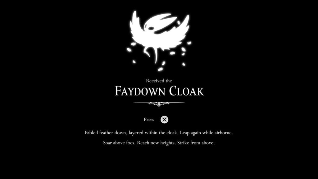 Hollow Knight: Silksong's Faydown Cloak.