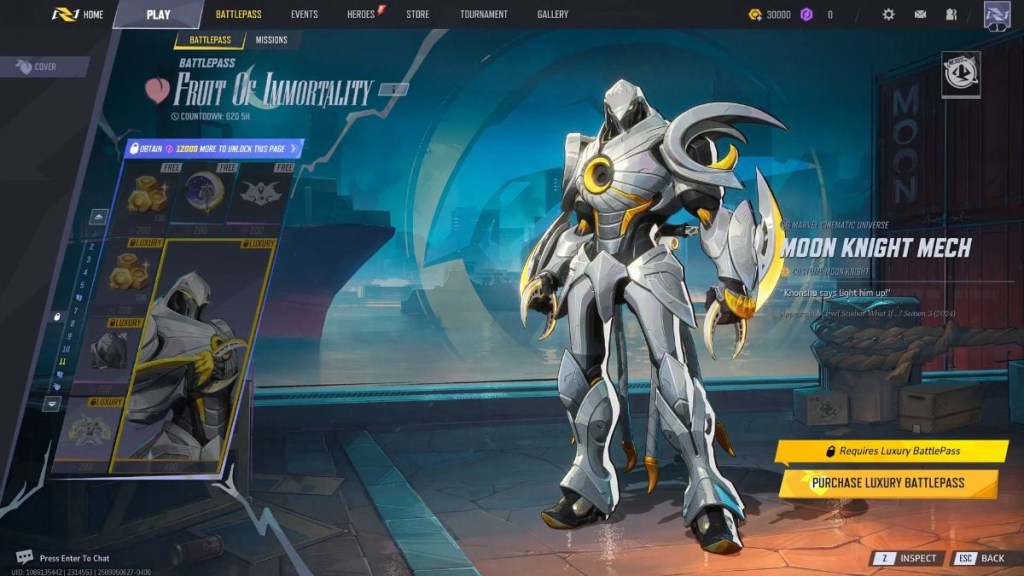 Moon Knight's Moon Knight Mech costume in Marvel Rivals