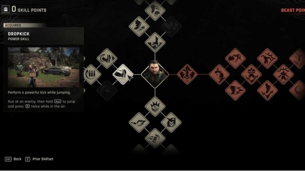 The Dropkick starter skill in Dying  Light The Beast