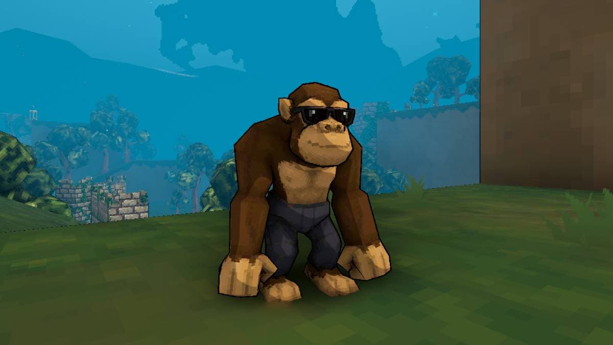 A monkey with sunglasses in Megabonk.