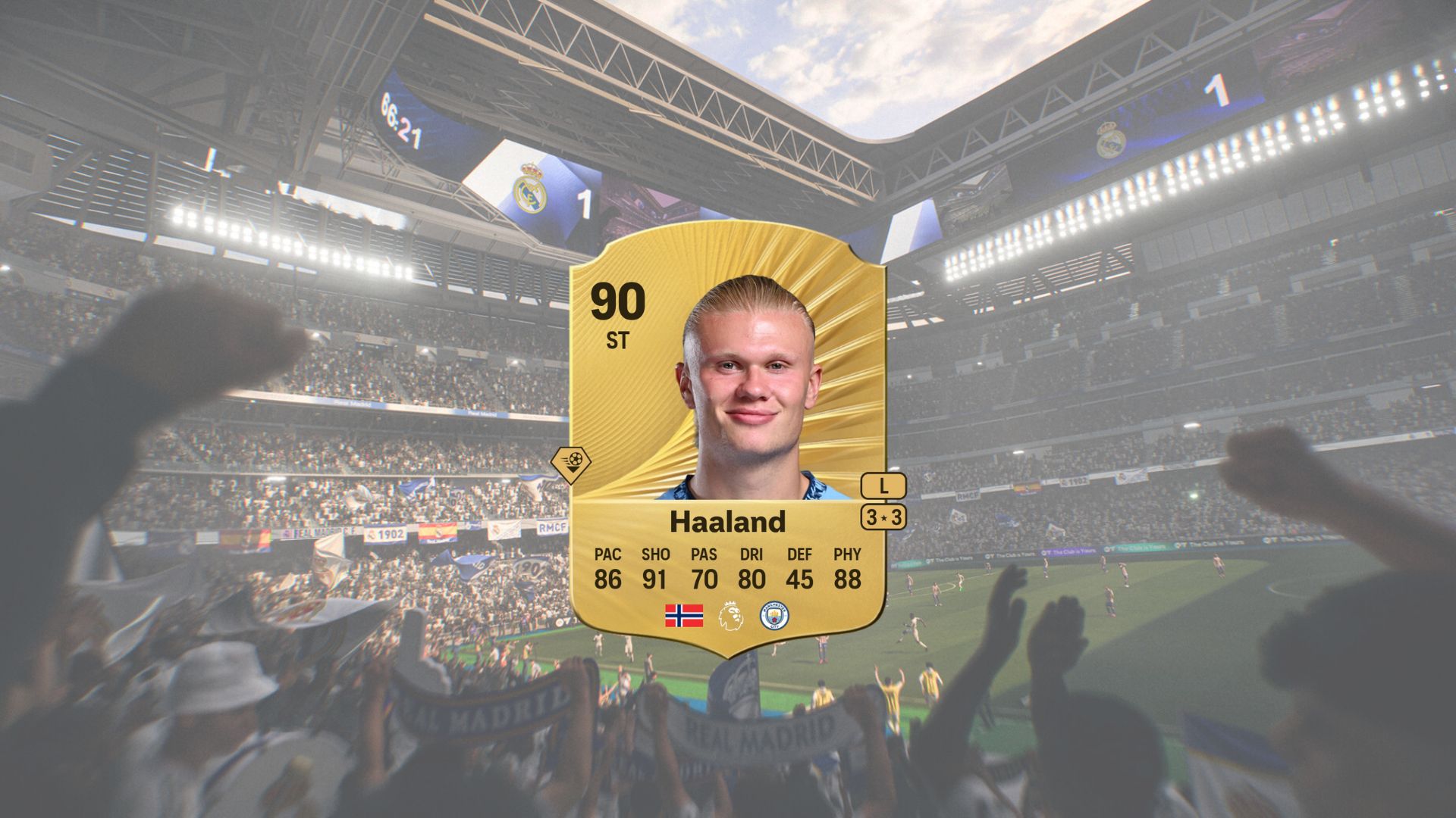 Erling Haaland's gold card in FC 26