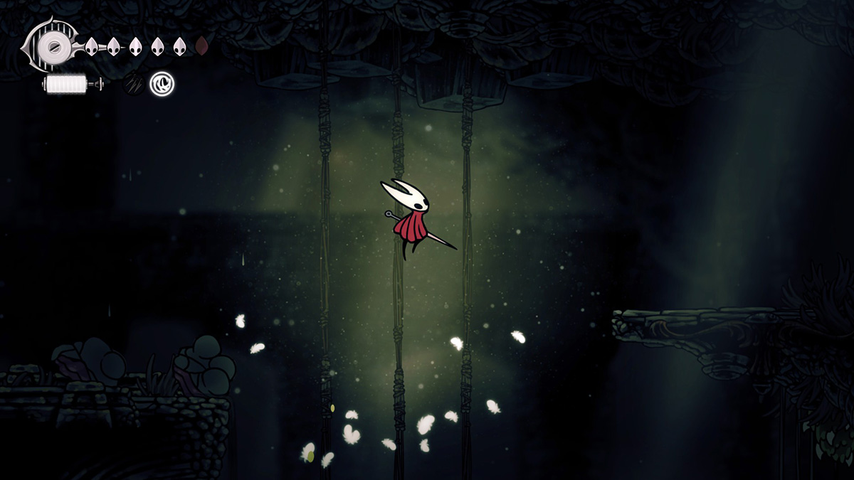 Hornet jumping over platforms in Hollow Knight Silksong