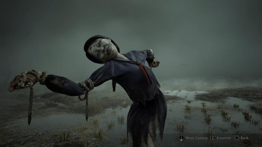 An eyesore scarecrow