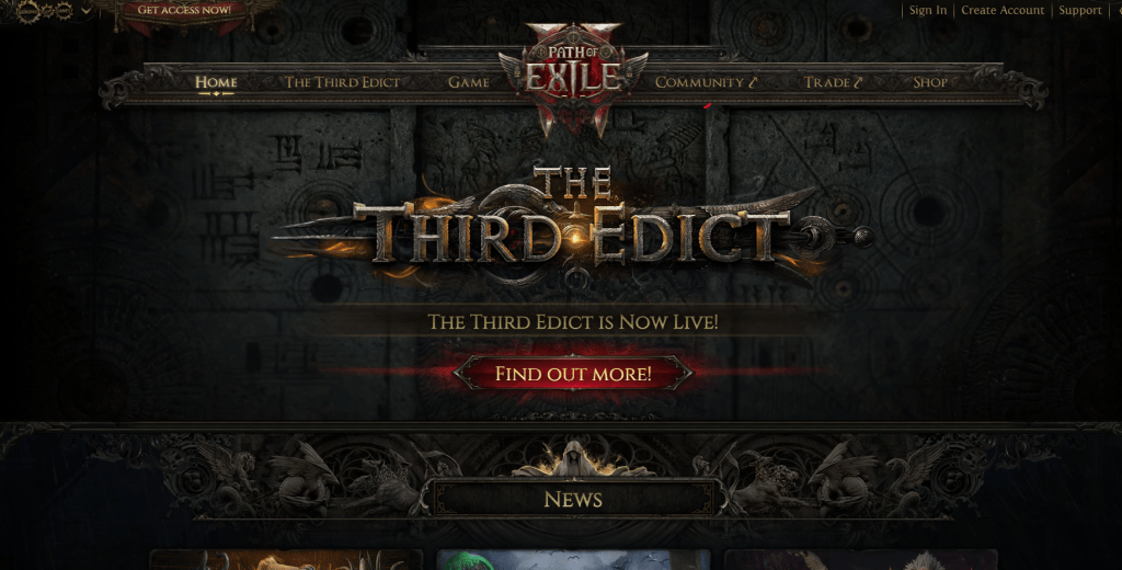 Path of Exile 2 website