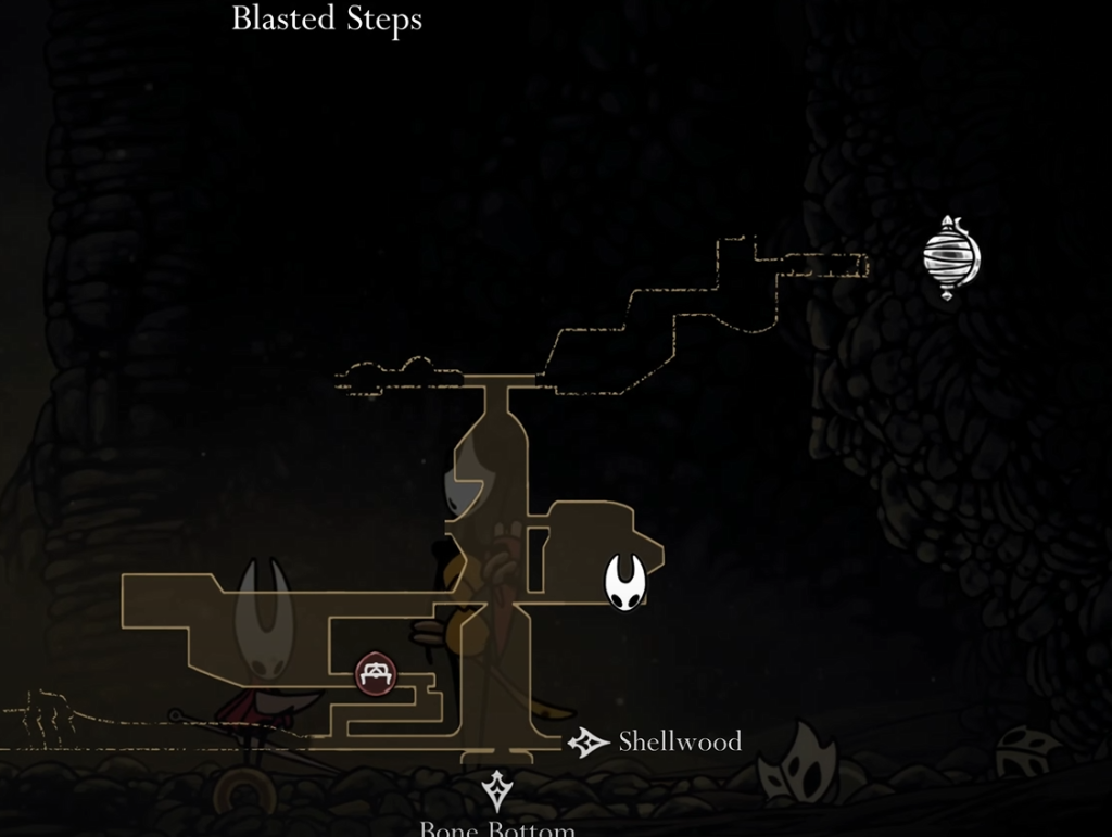 Shakra location in Hollow Knight Silksong Blasted Steps