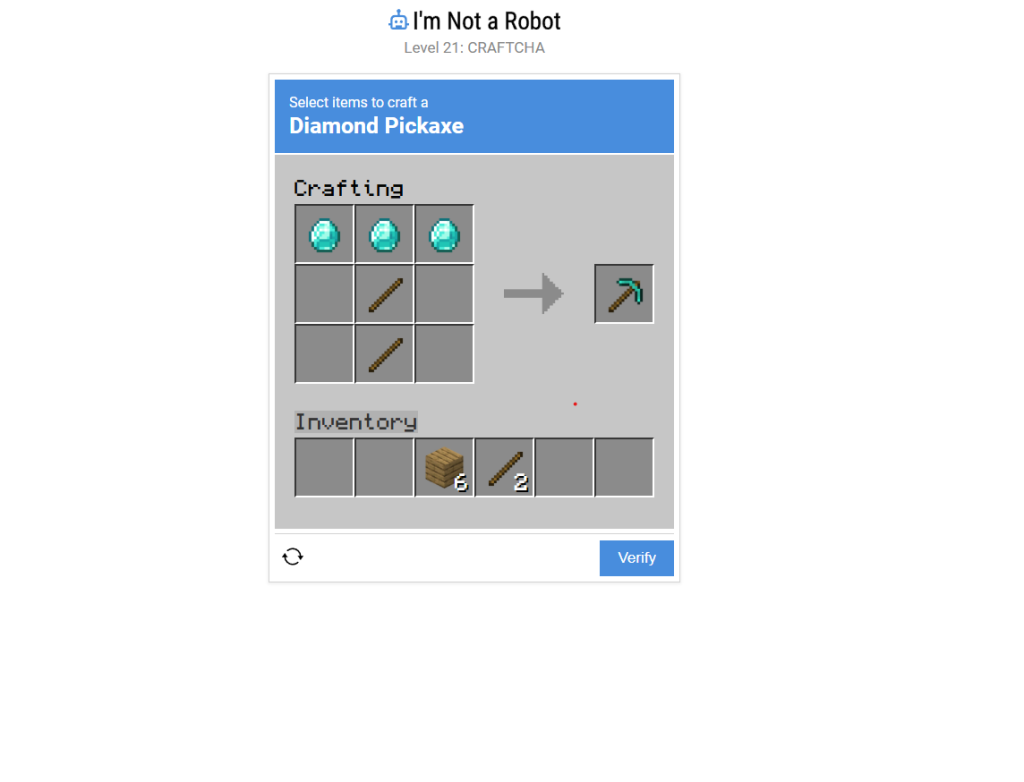 Pickaxe game in I'm Not a Robot