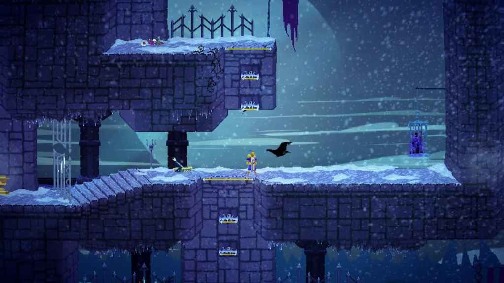 A snowy level in Adventure of Samsara. 