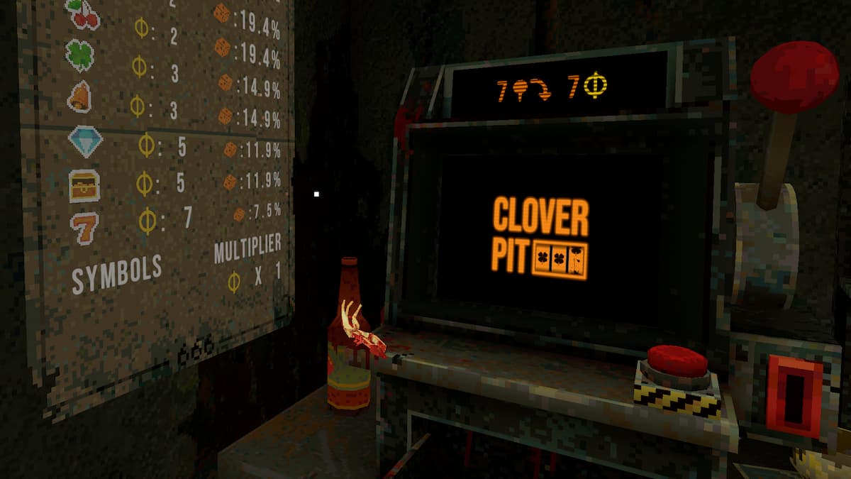 CloverPit slot machine and bonus list.