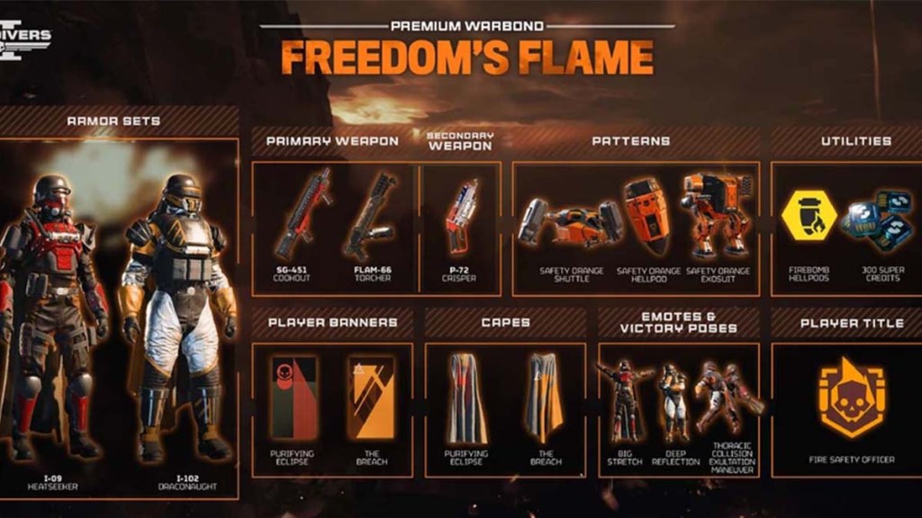 The Freedom's flame warbond in helldivers 2
