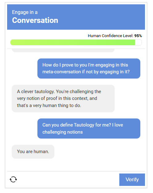A screenshot from the browser game I'm Not a Robot showing level 42