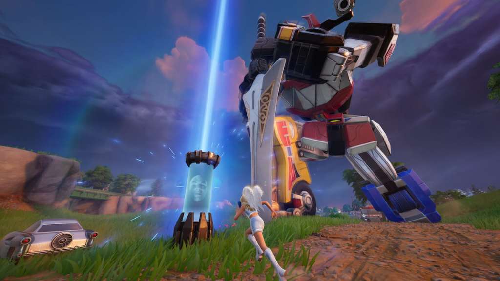 Running toward megazord portal in fortnite